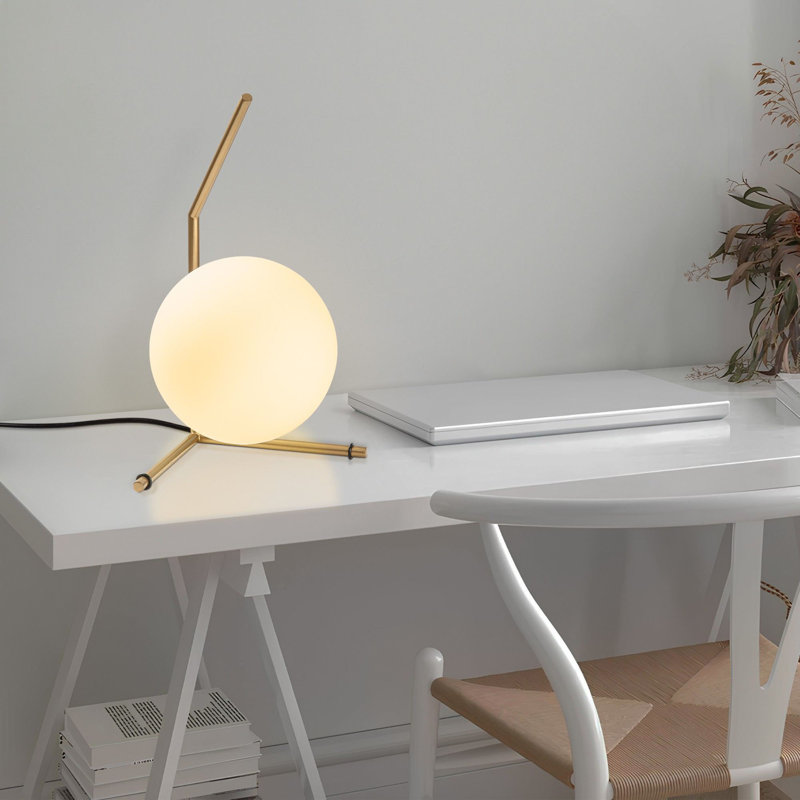 Elegant Gold Table Lamp with Metal Body, 9.1 x 11.0 x 16.5 inches | 7.9 in Diameter Shade | 6.6 ft Cable with On/Off Switch | Modern Novelty Design, IP20 | Perfect for Home & Office Decor, Bulb Not Included