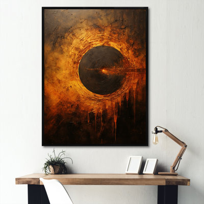 Système solaire bronze à trou noir sur toile