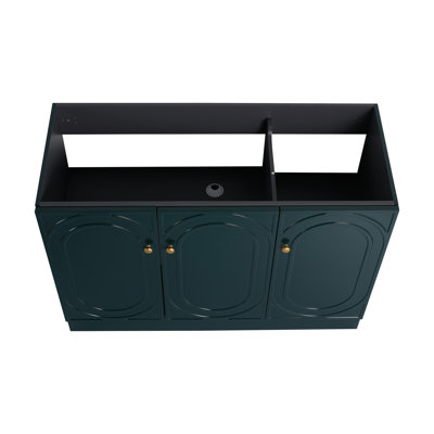 Meuble-lavabo autoportant de 48 po et 3 portes d'armoire à fermeture en douceur - sans le lavabo