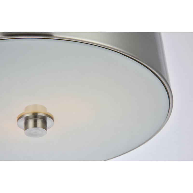 Plafonnier encastré 2 lumières 12 po Julie, Nickel bruni / blanc