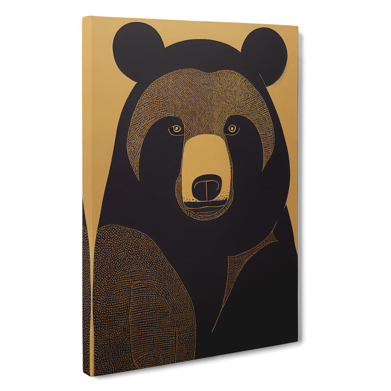 Traditional Bear No.2 Abstract - Wall Art, Wrapped Canvas, 50cm H x 35cm W, No Matte