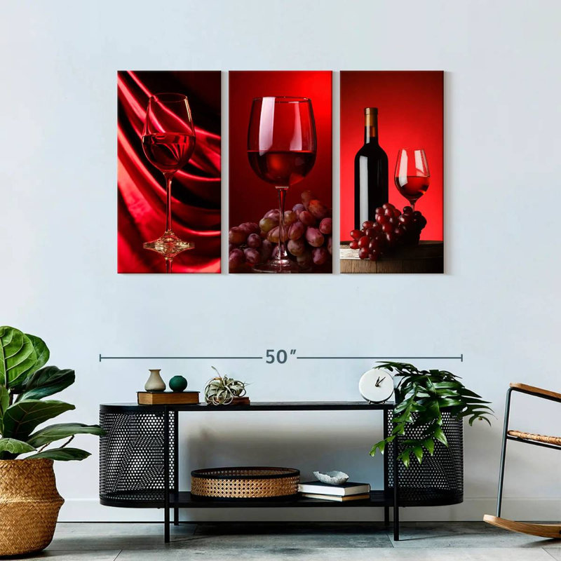 «Sparkling Red Wine», reproduction d'art sur toile, H 28 po x l 45 po x P 1,25 po