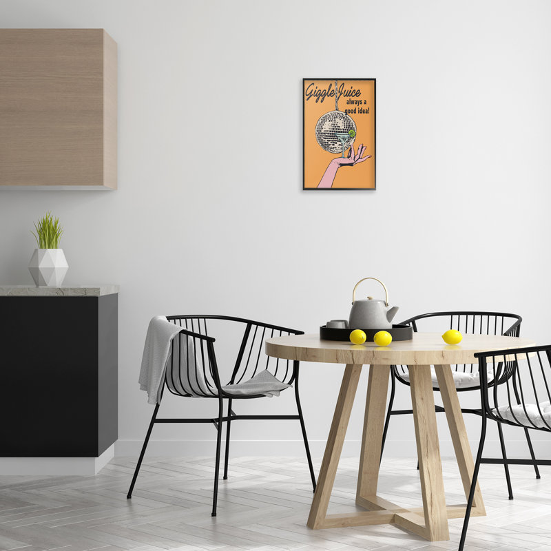  «Giggle Juice Cocktail», estampe numérique par Graffi * té Studios, H 18 po x l 12 po, Giclée encadrée noir minuit