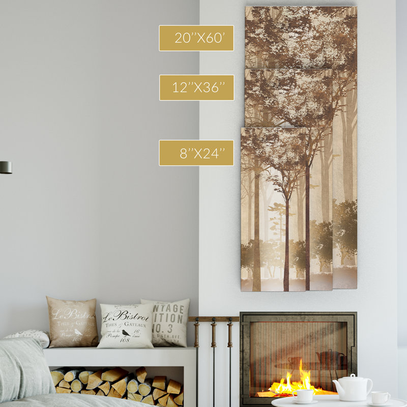 «Forest Light I», reproduction sur toile, H 12 po x l 36 po x P 1,5 po