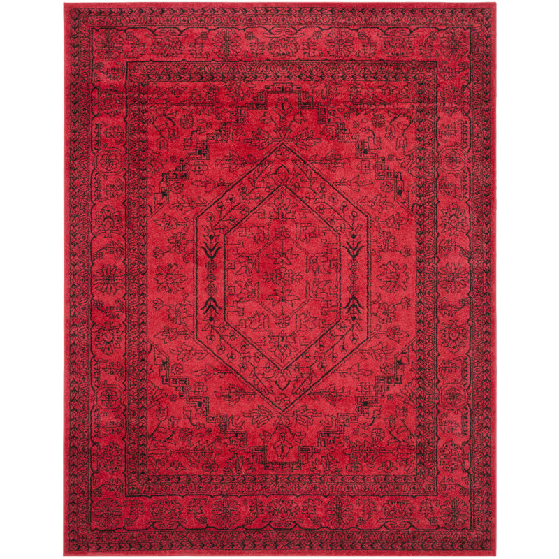 Tapis oriental rouge / noir Nicarla, Rectangle de 10 pi x 14 pi