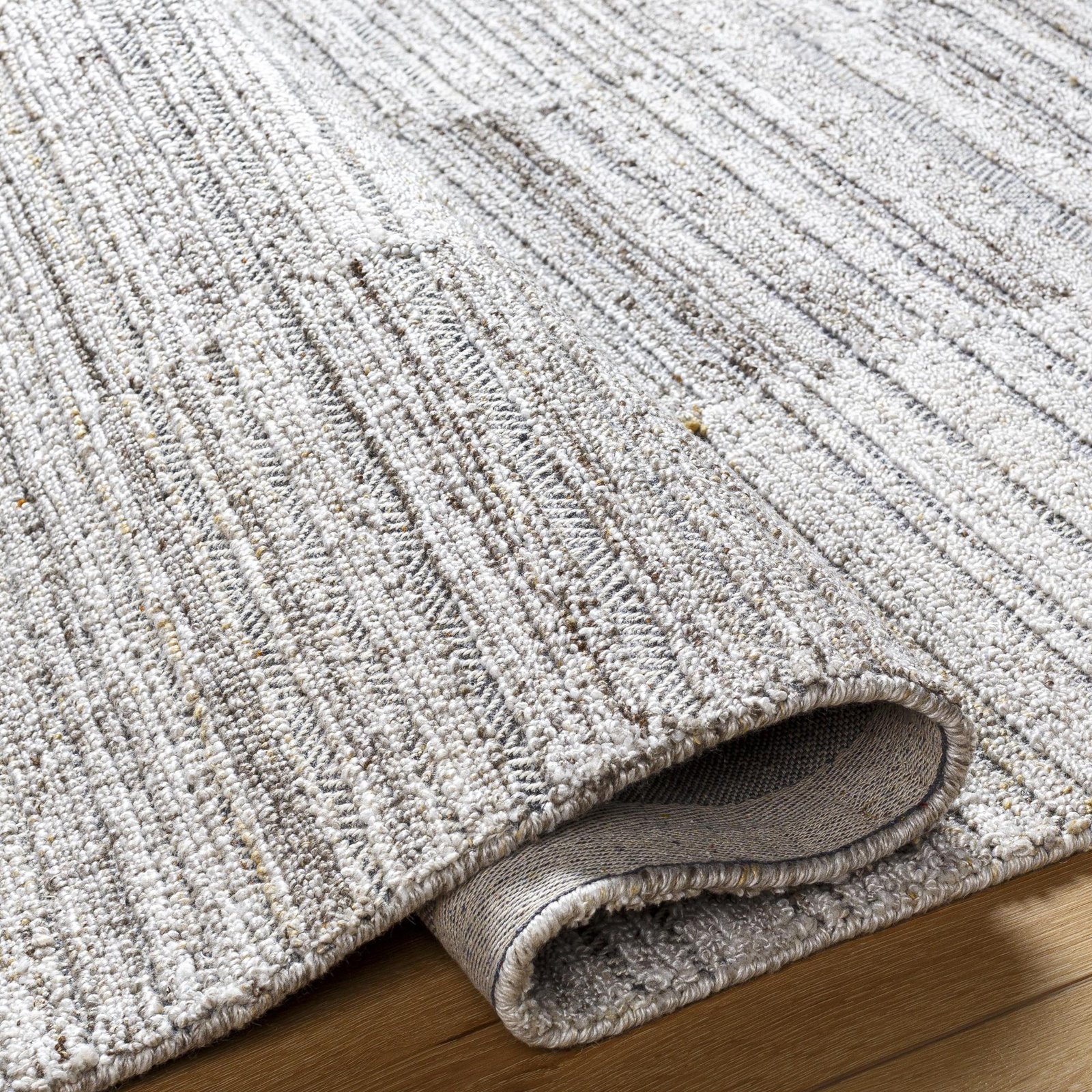 Faviola Handmade Recycled P.E.T Gray Indoor/Outdoor Rug, Rectangle 2' x 3'