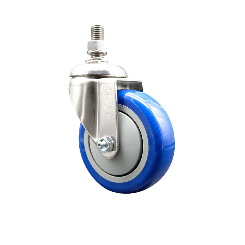 Polyurethane Swivel Caster, Blue