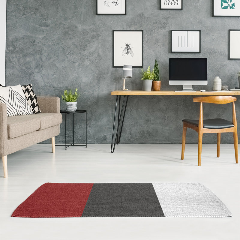 Tapis rouge/gris, Rectangle 5 pi x 7 pi