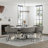 Modern And Luxurious Gray Boucle Upholstered Barrel Dining Room Chairs Armchair-496309648-496309678