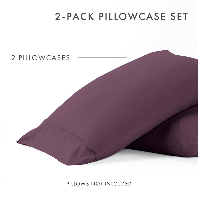 Ensemble de 2 taies d'oreiller en microfibre ultra douce, Taie d'oreiller très grande, Mauve