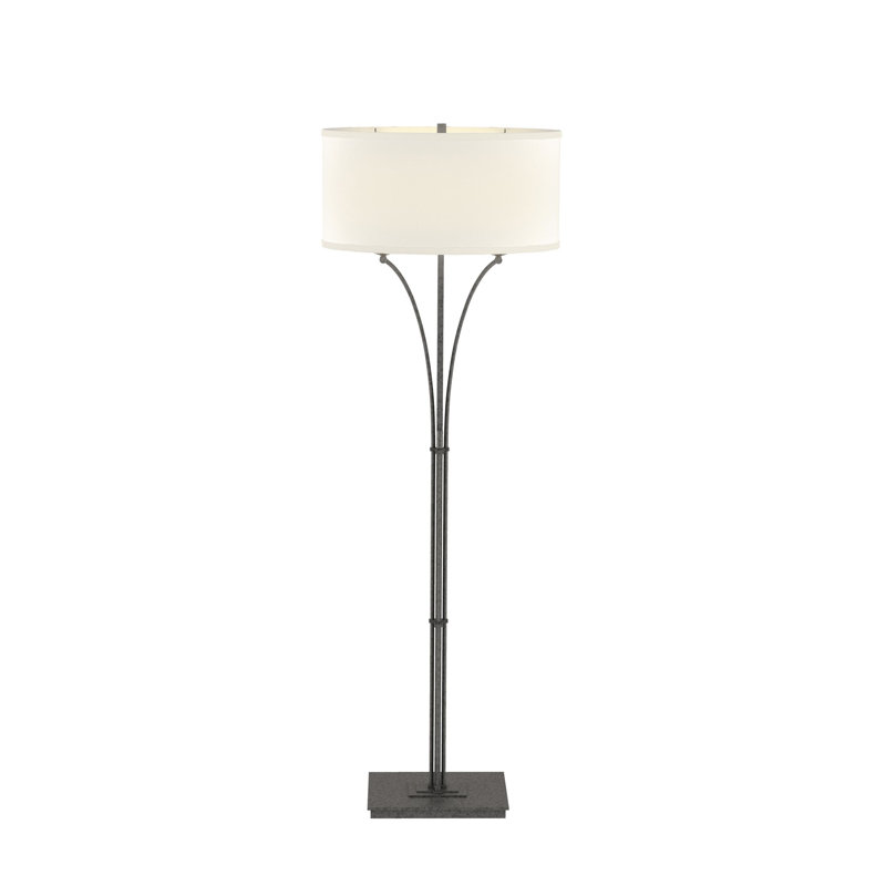 Formae 58" Floor Lamp, Natural Iron, Flax