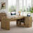 Jenkins 70.87" W L-Shaped Manufactured Wood Desk with Storage Cabinet 