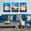 Sunrise Ocean Waves Wall Decor - Canvas Wall Art for Living Room, Bedroom, Office - 12x16 in