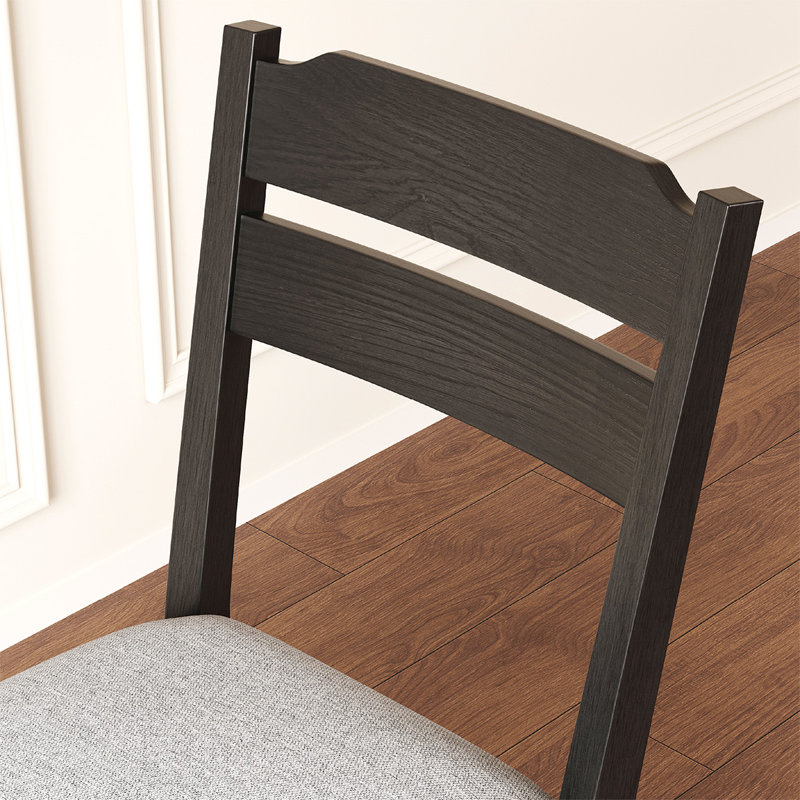 Chaise rembourrée en bois massif, Noir