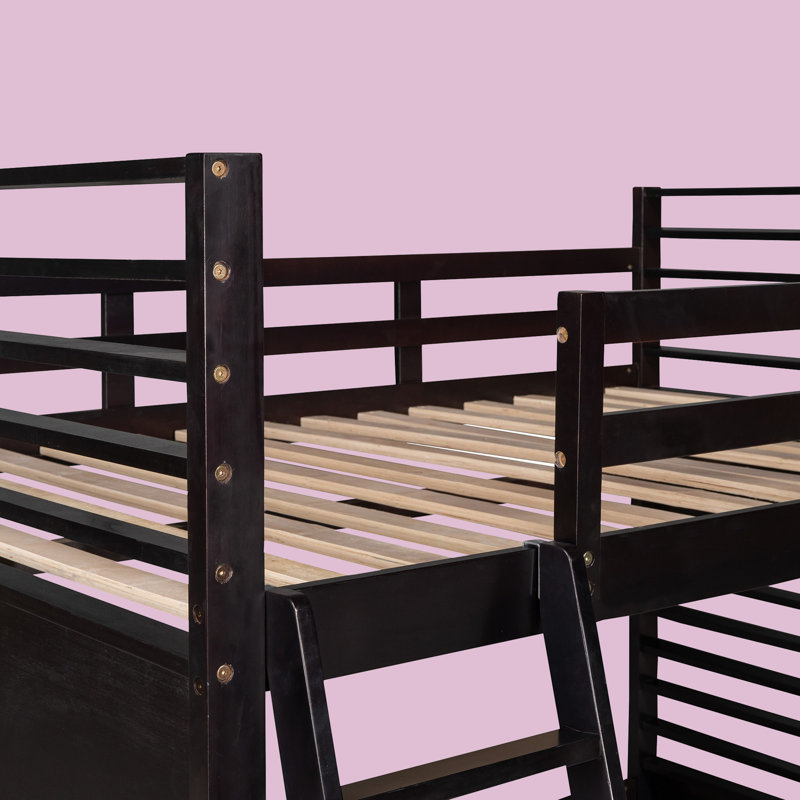 Fedro Kids Twin Bunk Bed, Brown