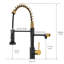 Robinet de cuisine noir et or - robinet d'eau potable avec évier d'aspect élégant