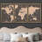 World Map " Sepia World Map Global Country " 3 Piece Art Graphic Art Print-87392697-87392698-119399990