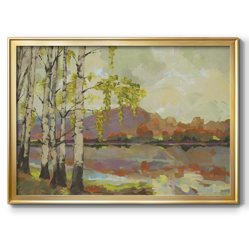 Support de bouleau encadré sur toile, Or, H 18 po x l 26 po