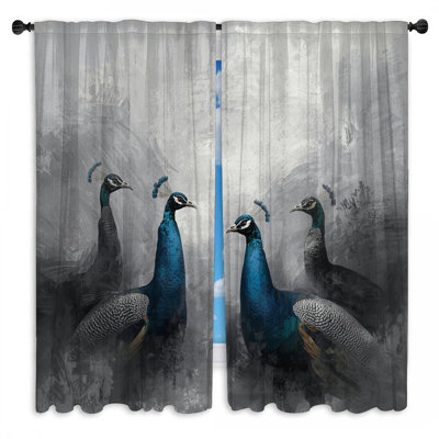 Ensemble de rideaux obscurcissant et obscurcissant Group of Peacocks