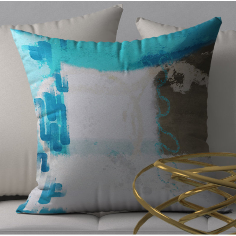 Housse de coussin décorative carrée subtile Euphation, 20 po x 20 po