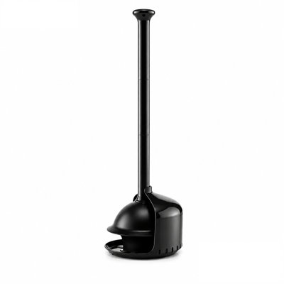 Poussoir de toilette 19 pouces avec support, piston de salle de bain couvert, accessoire de salle de bain élégant pour le nettoyage de la cuvette de toilette