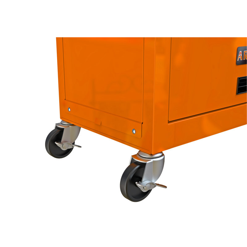 Orange Tool Cabinet With 8 Drawers And Movable High Wear Resistance Storage -, Orange