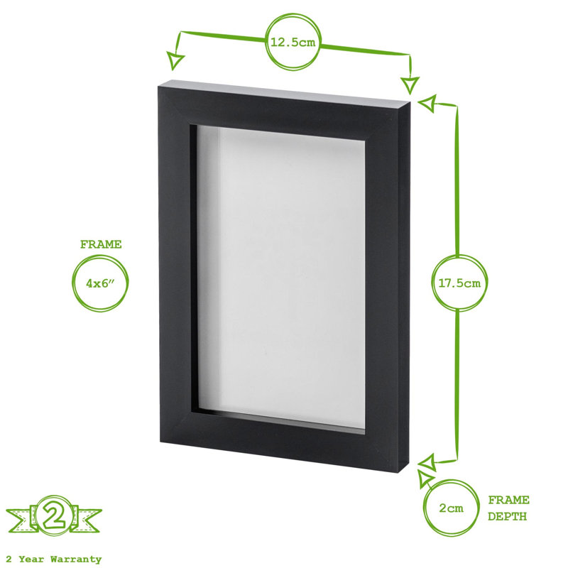 Photo Frames with 4" x 6" Mount - 8" x 10" - Black/Grey, Black, 12.50cm W x 17.50cm H x 2cm D
