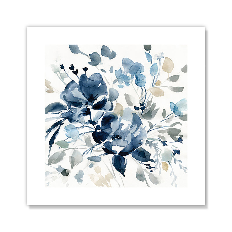 Indigo Garden II - peinture sans cadre, H 10 po x l 10 po x P 0,1 po