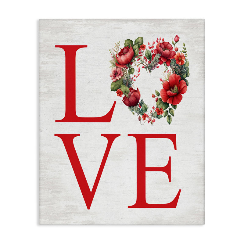 Rustique et romantique Love Wreath, conception de lettres et de lignes, H 48 po x l 36 po