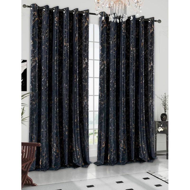 Prime Linens Velvet Blackout Curtain Pair, Black, 66cm Width x 54cm Drop