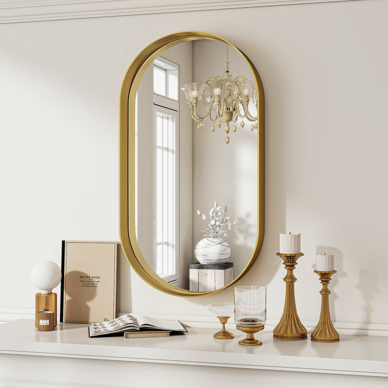 Miroir de salle de bain Mordern-Design, Doré, 22 po x 38 po