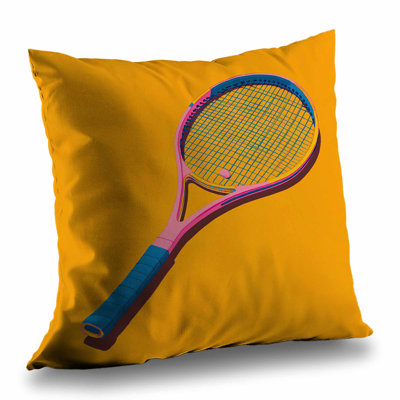 Racket Blue Sports Outdoor Throw Pillow for Home Decor