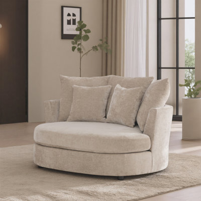Fauteuil demi-tonneau rembourré de 55 po de largeur