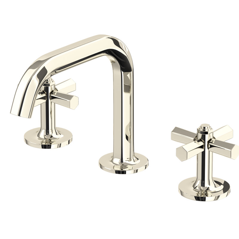 Modelle Widespread Lavatory Faucet With U-Spout, Polished Nickel