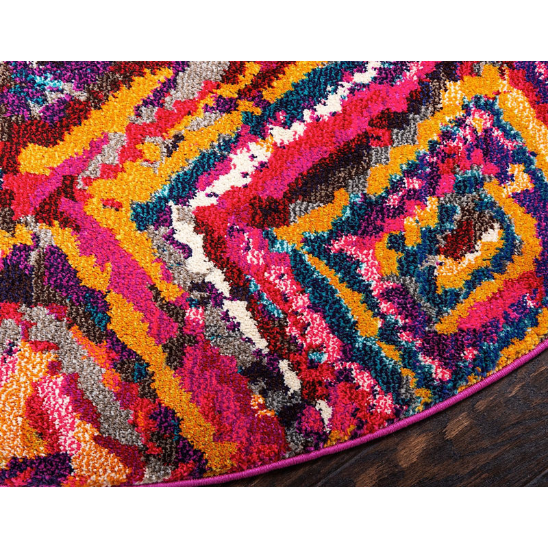 Abstract Indoor Rug, Round 8'