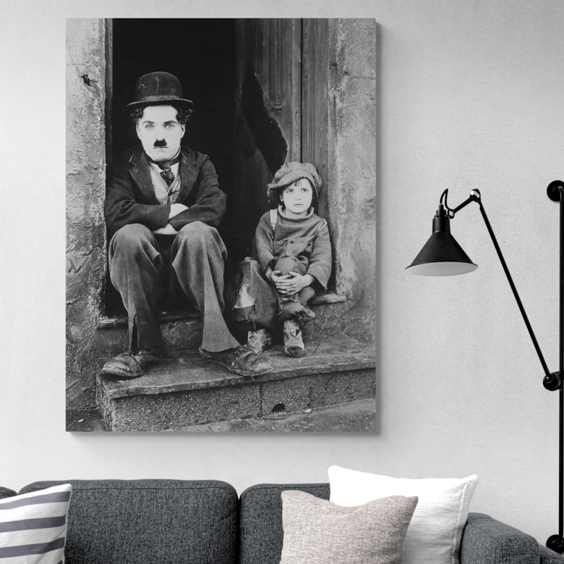 Charlie Chaplin - The Kid - Movie - Wrapped Canvas Print, 81cm H x 61cm W x 4cm D