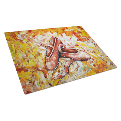 First Step Ballet Shoes Glass Cutting Board