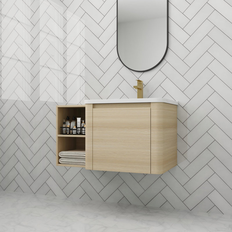 Meuble-lavabo 36 po avec lavabo en céramique, 36", Beige