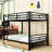 Full Over Full Metal Bunk Bed With Built-In Ladder And Storage Drawers