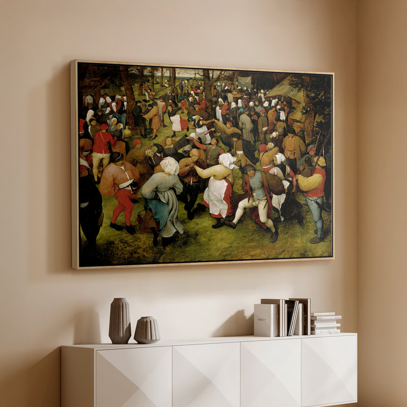 La danse du mariage (2), v. 1566-Peter Bruegel l'Ancien, toile tendue avec châssis, 26 x 40, Naturel