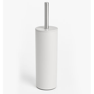 15" Tall Modern Toilet Brush Set With Holder