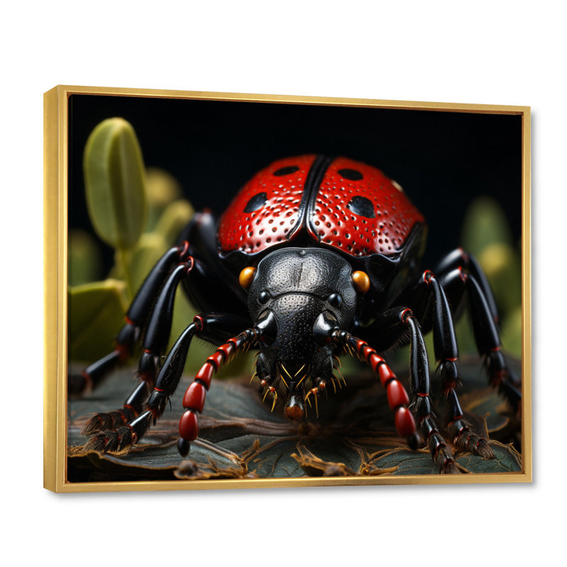 Insects Bugs Portrait Stunning II, Cadre flottant doré, H 12 po x l 20 po x P 1 po
