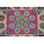 Tapis rouge / bleu / jaune en laine noué à la main de conception unique 5 pi 9 po x 8 pi 1 po New Age