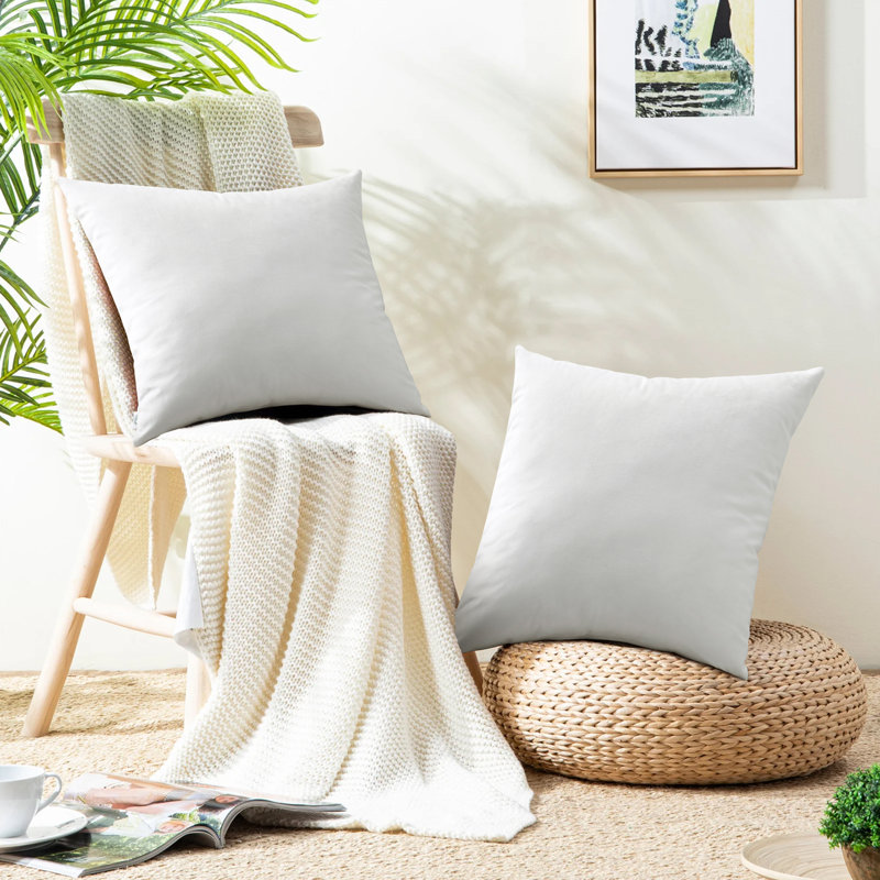 Retrospec Crushed Velvet Scatter Cushion Cover Set, Off White