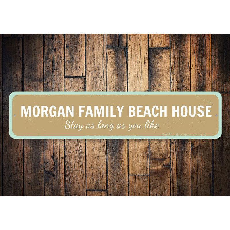 Plaque en aluminium Family Beach House, H 6 po x l 24 po x P 0,06 po