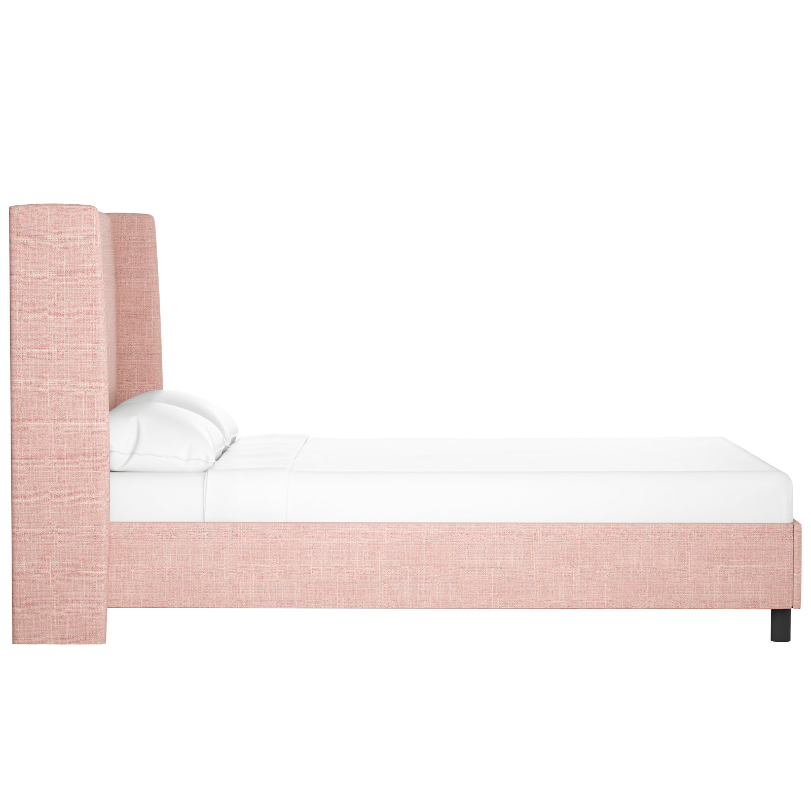 Tilly Linen Upholstered Wingback Bed, Full, Zuma Rosequartz Textured Linen