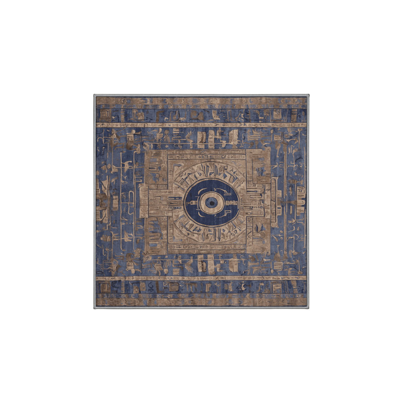 Machine Washable Gray Area Rug, Square 8'