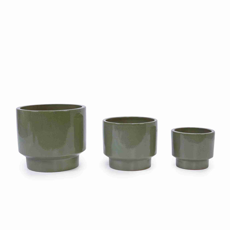 Pot de fleurs en céramique de haute qualité, Vert clair antique