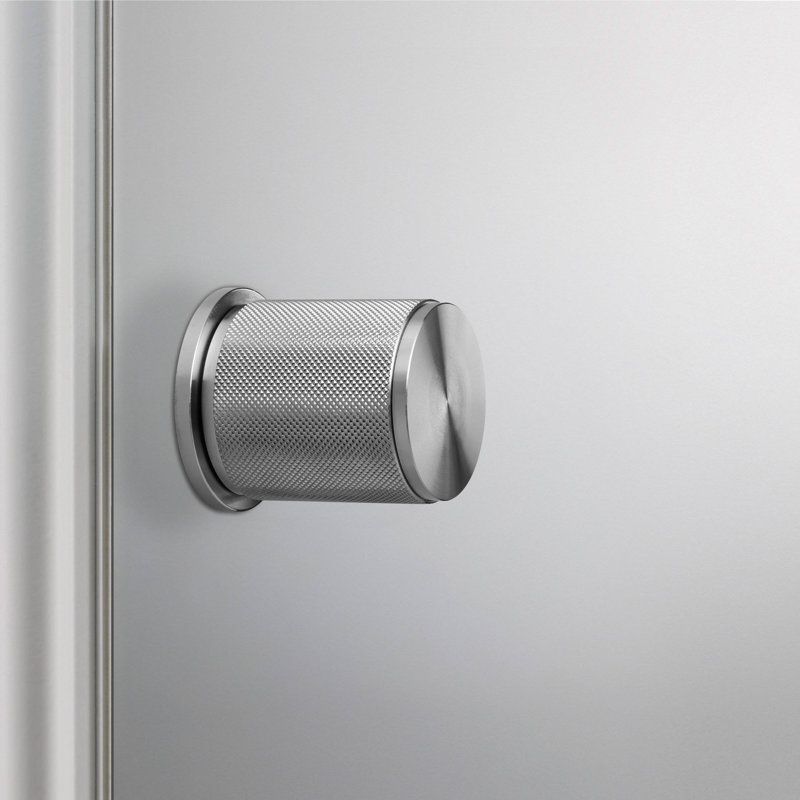 Cylindrical Knob with Round Rosette, Steel