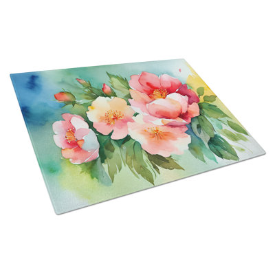 Planche à découper en verre aquarelle Georgia Cherokee Rose